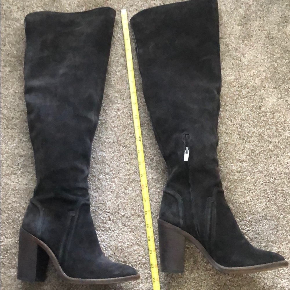 Vince Camuto Melaya over the knee boot. Gray suede